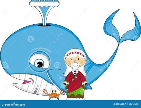 Jonah And The Whale Vector Illustration | CartoonDealer.com #85398284