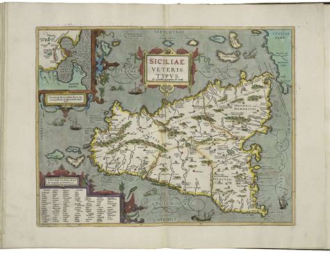 Map of ancient Sicily and inset map of the territories of Syracuse by ...