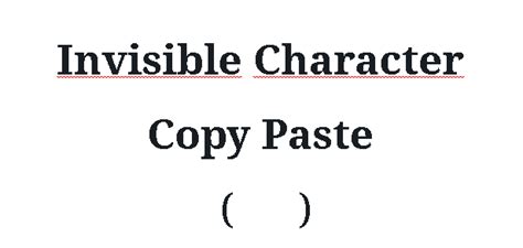 Invisible Character Copy Paste - Psfont tk