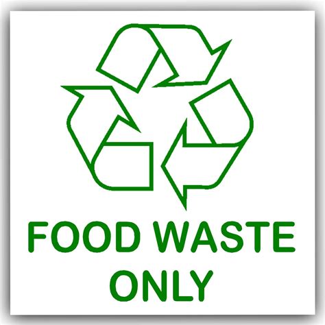 Buy Food Waste Only-Recycling Bin Adhesive Sticker-Recycle Logo Sign-Environment Label Online at ...