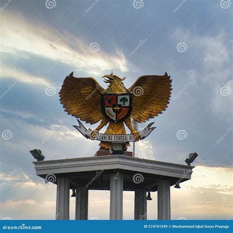 "Garuda Pancasila" Statue with Sky Background at "Tulungagung" City Editorial Stock Image ...