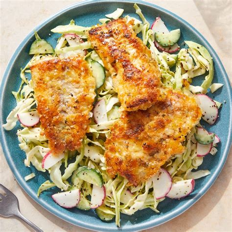 Recipe: Crispy Wild Alaskan Pollock with Creamy Cucumber-Radish Slaw - Blue Apron