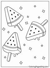 Watermelon Ice Cream Cute  Free Printable Coloring Pages sketch template