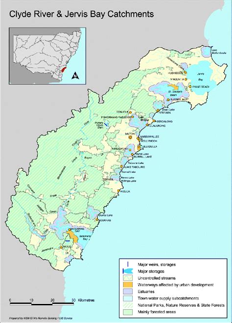 Clyde River and Jervis Bay catchment map