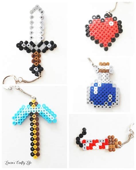 Minecraft Perler Bead Keychains - Laura's Crafty Life