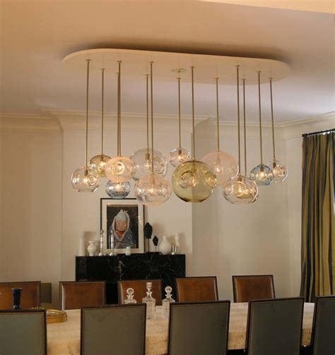 Dining Room, Unique Brushed Nickel Pendant Lamp False Ceiling Classy Dining Set Lea… | Modern ...