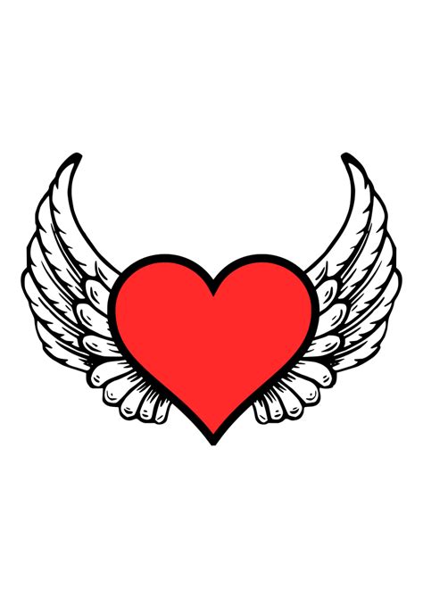 Heart With Wings Clipart - free svg file for members - SVG Heart