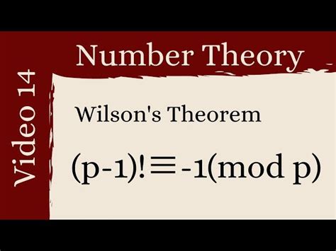 Free Course: Wilson's Theorem - Number Theory from Michael Penn | Class ...