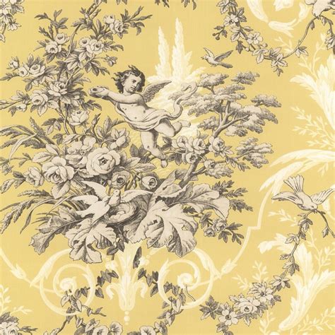 CH22539 - Fabric Toile Wallpaper - Discount Wallcovering