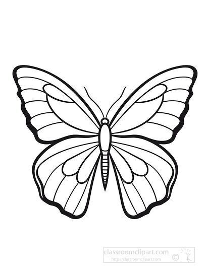 Butterfly Clip Art Black And White Outline