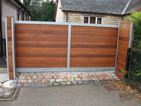 Cantilever Sliding Cedar Gate | House gate design, House main gates ...