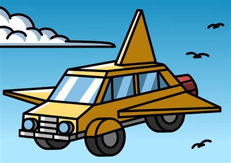 Flying car | Flying car, Car drawing easy, Car drawings