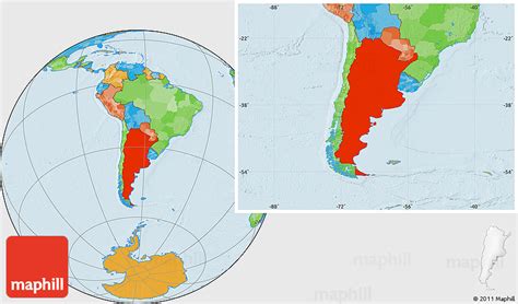 Political Location Map of Argentina