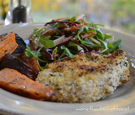 more than burnt toast: Oven Baked Chicken Schnitzel with Sweet Potato ...