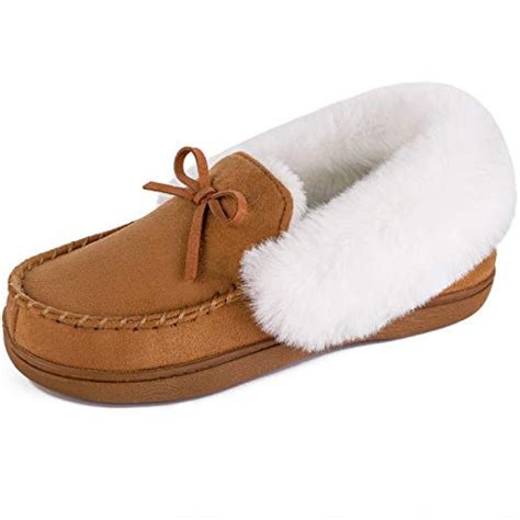 HomeIdeas Women's Faux Fur Lined Suede Slippers — Deals from SaveaLoonie!