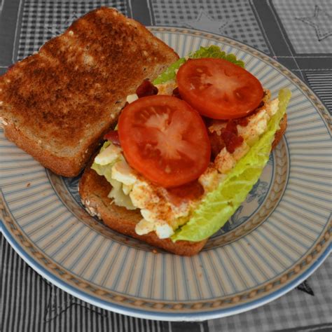 Egg Salad, Bacon, Lettuce and Tomato Sandwiches