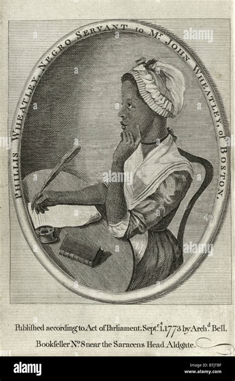 Phillis Wheatley (1753-1784) portrait on the frontispiece of her 1773 book, Poems on various ...