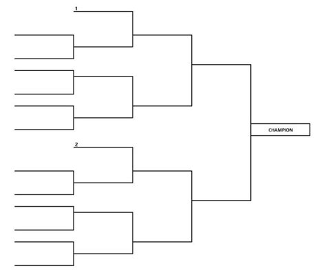 the tournament bracket is shown in black and white, with two teams on ...