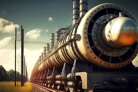 Premium Photo | Gas pipeline for transportation of gas and fuel on railroad