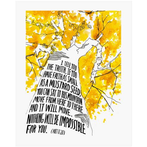 Mustard Seed Faith - Matthew 17:20 | Scripture Art Print