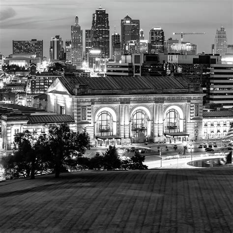 Kansas City Black and White Skyline - Square Format Photograph by ...