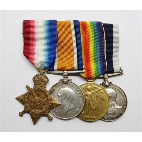 WW1 1914-15 Star, British War Medal, Victory Medal & Royal Naval LS&GC ...