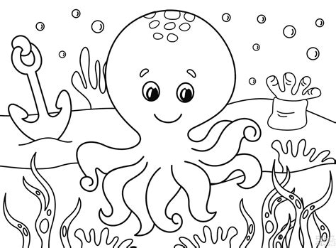 Printable Cute Octopus Coloring Page | The Best Porn Website