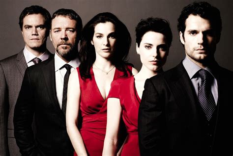 Henry Cavill, Antje Traue, Ayelet Zurer, Russell Crowe, and Michael Shannon