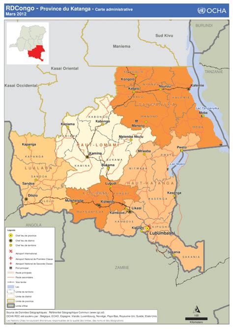 RDCongo: Reference Map - Province du Katanga - Carte administrative ...