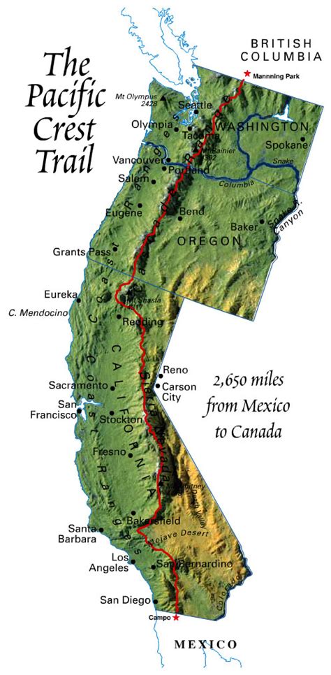 Pacific Crest Trail Map Oregon Section - Map Of Counties Around London