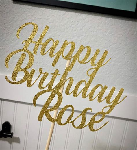 Happy Birthday Cake Topper With Name, Birthday Cake Topper, Glitter ...