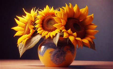 Premium AI Image | sunflowers in vase background