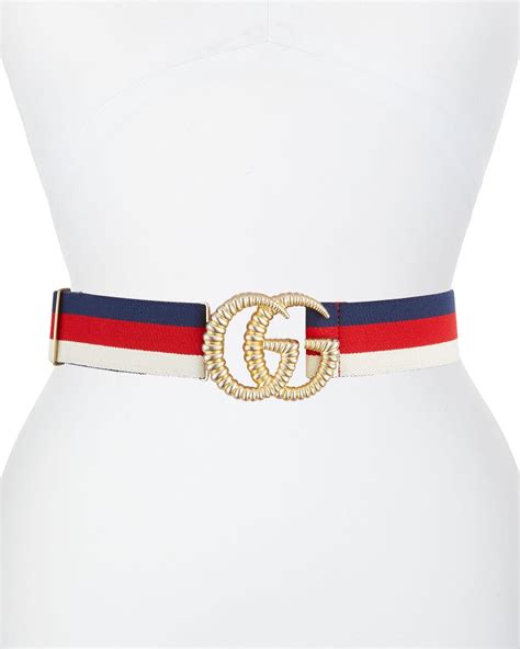 Gucci Wool GG Logo Stripe Belt in Red White (Blue) - Save 50% - Lyst