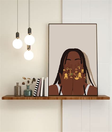 Digital Art Black Woman Wall Art African American Wall Art - Etsy