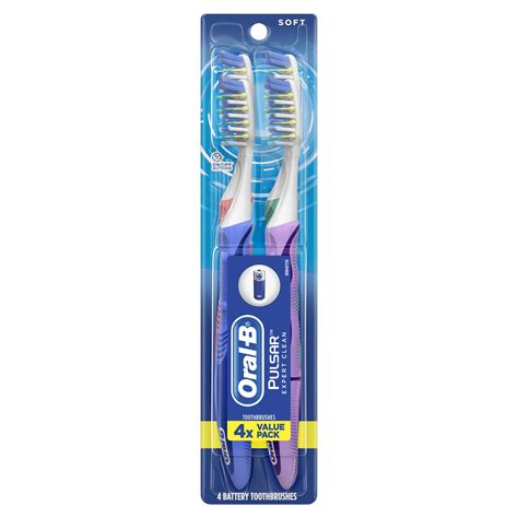 Oral-B Pulsar Pro Health Electric Toothbrush, Battery Powered, 4 ct - Walmart.com - Walmart.com