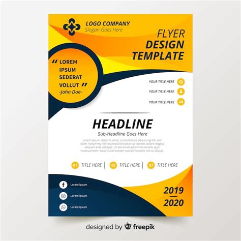 Colorful flyer template with flat design | Free Vector