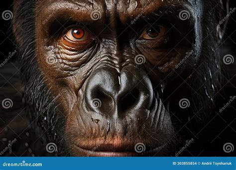 Close-up Portrait of a Gorilla in the Wild. Stock Illustration - Illustration of baby, africa ...