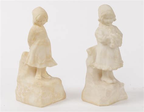 Proantic: Pair Of Alabaster Sculptures 19th Century