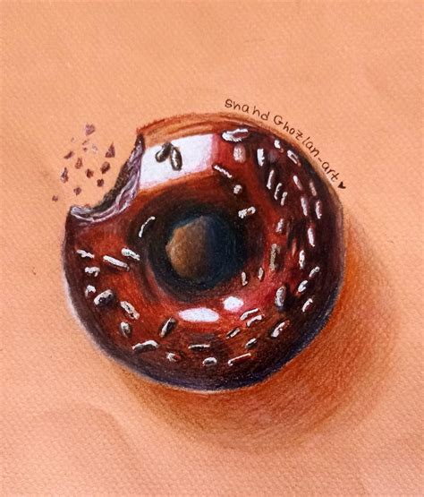 Chocolate donut 🍩☕ realistic drawing | Realistic drawings, Donut drawing, Colorful drawings