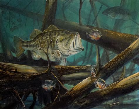 Largemouth Bass Painting by Scott Thompson