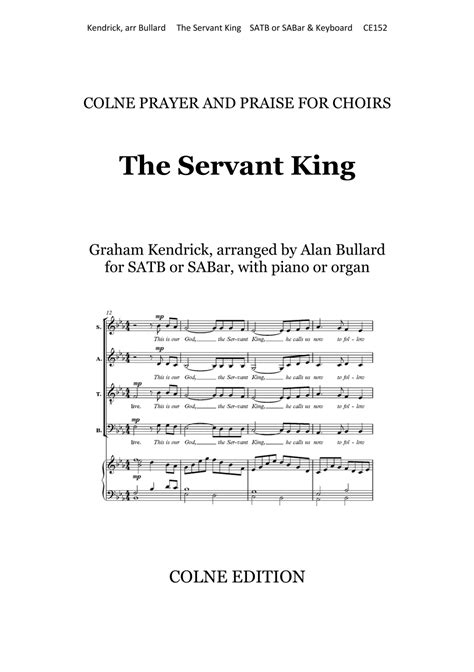 The Servant King From Heaven You Came Sheet Music | Graham Kendrick ...