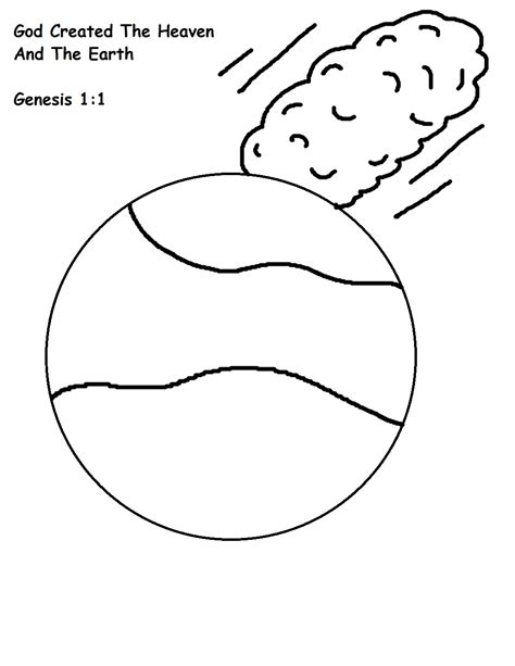 Gambar God Created Heavens Earth Heaven Coloring Page Printable Version ...