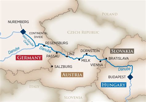 Rhine Danube River Map