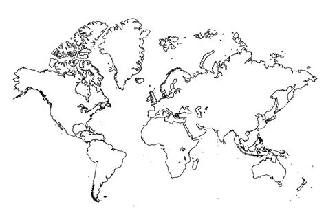 Simple Printable World Map Outline