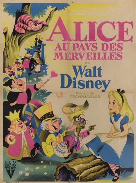 ALICE IN WONDERLAND/ALICE AU PAYS DES MERVEILLES (1951) POSTER, FRENCHEstimate: 4,000 - 6,000 ...