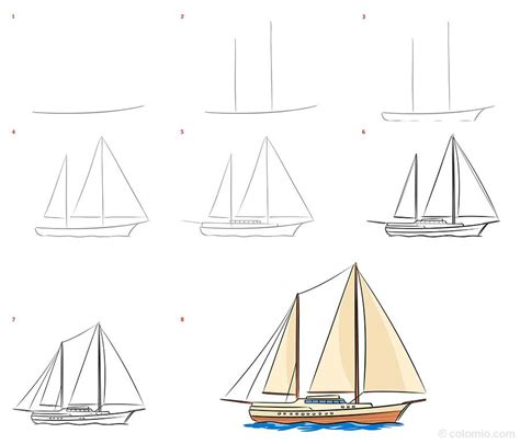 Boat Drawing Ideas » How to draw a Ship Step by Step