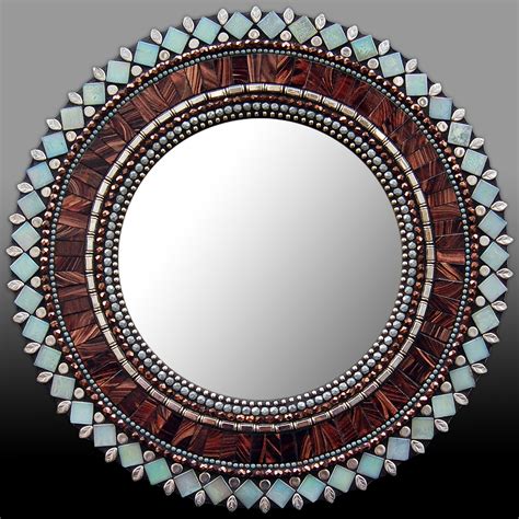 Zetamari Mosaic Round Mirror in Green Tea Artistic Artisan Designer Mirrors – Sweetheart Gallery ...