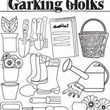 Gardening Tools Coloring Pages sketch template