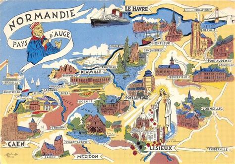 BR15752 Normandie pays d auge map cartes geographiques france / HipPostcard