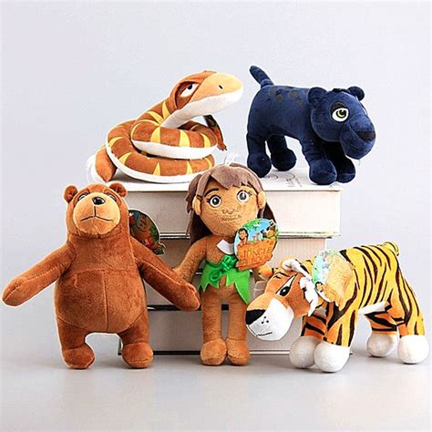 2017 The Jungle Book 2016 Plush Toys 9 22cm Cartoon Movie The Tiger Panther Python Mowgli Brown ...